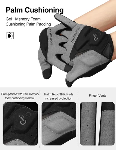 Miniatura 2 de INBIKE Guantes de ciclismo para bicicleta de carretera, guantes acolchados de gel con memoria para hombres y mujeres, guantes de ciclismo
