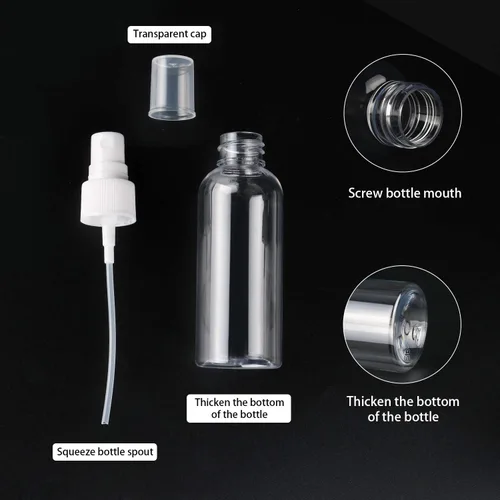 Miniatura 3 de TRENDBOX Paquete de 12 botellas vacías de plástico transparente de niebla fina de 2.0 fl oz (2 oz)