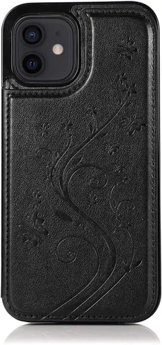 Miniatura 7 de Asuwish Funda compatible con iPhone 12 Pro iPhone12 6.1, protector de pantalla de vidrio templado, tarjetero y cartera, funda de cuero para iPhone