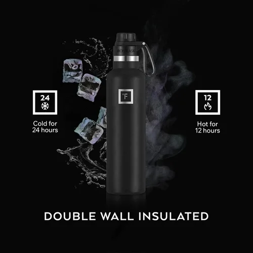 Miniatura 3 de IRON °FLASK Frasco de hidratación para acampar y senderismo con boquilla, botella de agua deportiva de acero inoxidable con aislamiento de boca