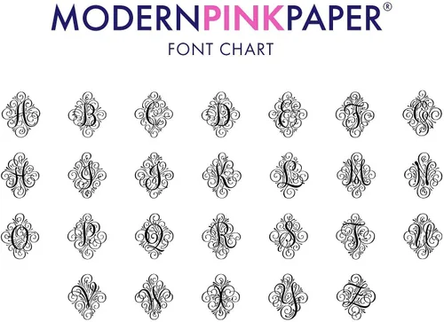Miniatura 4 de Modern Pink Paper Juego de papelería con monograma de 3 letras para hombres o mujeres TARJETAS DE NOTAS PLANAS, tarjetas de notas con monograma