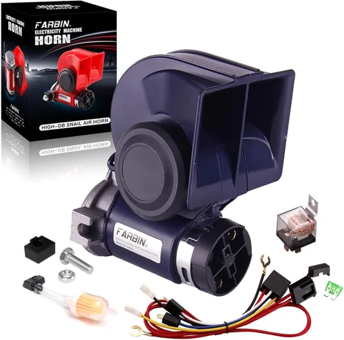 Miniatura 8 de FARBIN - Bocina de aire mini de 12 V, 150 db, súper fuerte, claxon compacto para automóvil con compresor y arnés de cableado para cualquier vehículo