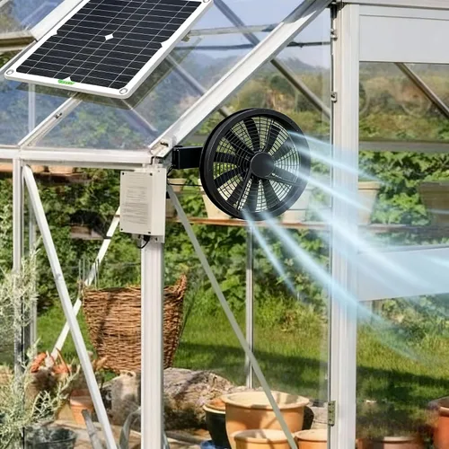 Miniatura 2 de Kit de ventilador de ventilación con energía solar, ventilador de escape solar de 100 W 12 V con panel para invernadero, gallinero, cobertizo