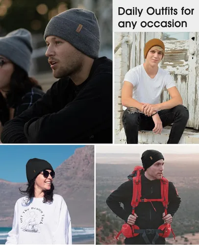 Miniatura 5 de FURTALK Gorro para hombre y mujer, con puños, grueso, unisex, gorro de invierno