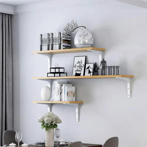 Miniatura 5 de Soportes de estante para montaje en pared, soporte de estante de metal flotante, soporte de esquina de 90 grados, soportes de estantería