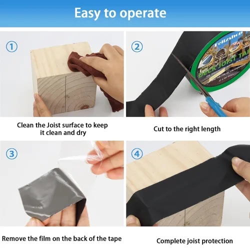 Miniatura 5 de Cinta de vigueta de cubierta de 2 x 50 pies, cinta adhesiva de butilo para cubierta, impermeable y resistente a la intemperie, cinta intermitente