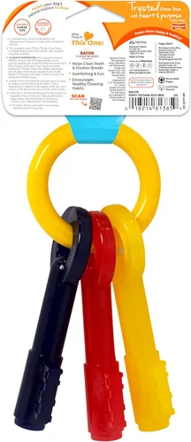 Miniatura 9 de Nylabone Sólo para cachorros pequeños chupete pequeño de hueso, jueguete para masticar para cachorros, M, Rojo, amarillo, azul