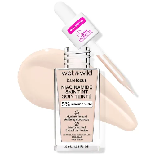 Miniatura 25 de wet n wild Bare Focus Tinte para la Piel, Enriquecido con 5% Niacinamida, Cobertura Ligera Transparente Modulable, Acabado Radiante Natural, Claro