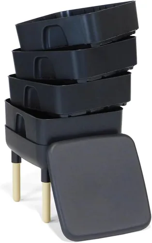 Miniatura 9 de FCMP Outdoor - The Essential Living Composter, contenedor de 4 bandejas para vermicompostador, color negro