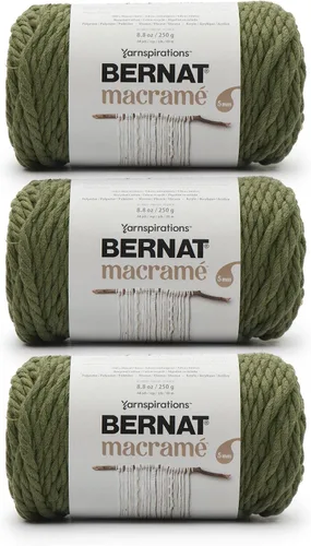 Miniatura 16 de Bernat - Hilo para macramé color negro, paquete de 3 de 250 g/8.8 oz - Algodón - #6 súper esponjoso - Tejido de punto, ganchillo y manualidades