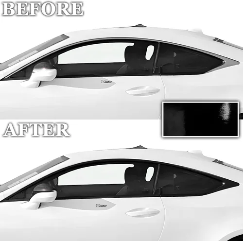 Miniatura 3 de BOGAR TECH DESIGNS Para Lexus RC 2019-2025 Front Chrome Delete - Kit de superposición de vinilo precortado, borde opaco negro brillante