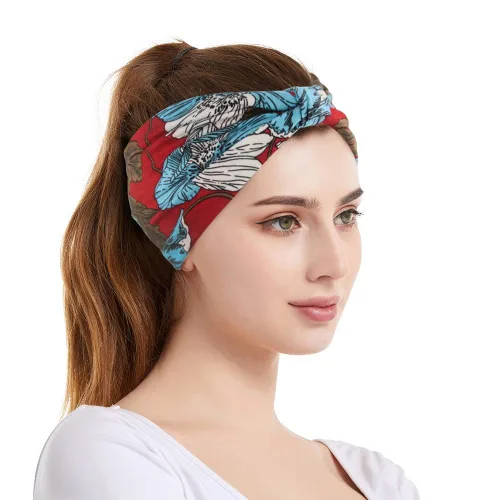 Miniatura 7 de Yeshan Diademas bohemias bandeau para mujeres, diadema ancha tipo bandana con nudo, pañuelo para el cabello con estampado floral, bandas africanas