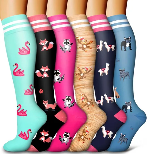 Miniatura 139 de 6 Pack Copper Compression Socks for Women and Men Circulation-Best Support for Medical, Running,Nursing,Athletic