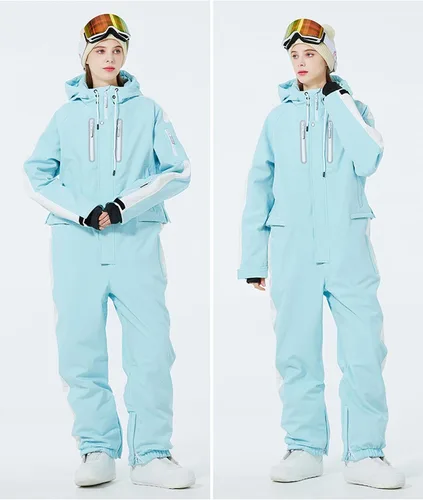 Miniatura 4 de Traje de esquí de una pieza para mujer, resistente al viento, impermeable, traje de nieve para deportes al aire libre
