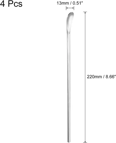 Miniatura 2 de uxcell Cuchara de mango largo, 4 cucharas de acero inoxidable de 8.66 pulgadas, cucharas de cóctel para agitar, para helado, cucharas de café