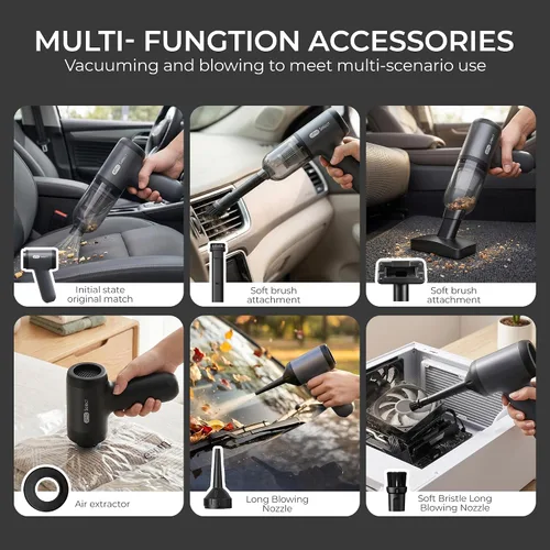 Miniatura 5 de EV1395 Aspiradora inalámbrica de mano - 75W 12000Pa de succión fuerte, tiempo de funcionamiento de 14-24 minutos, recipiente de polvo de 0.14L