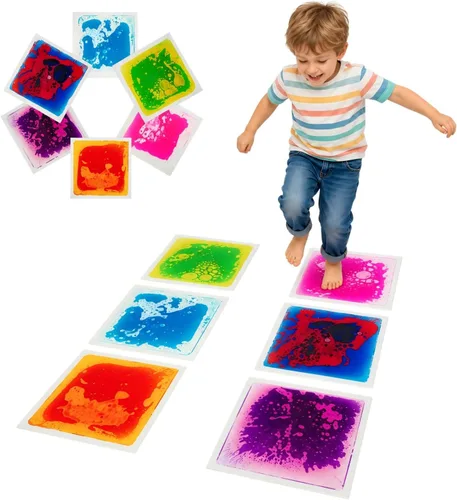 Miniatura 7 de edusense Azulejos de Suelo Líquidos Sensoriales para Niños, Azulejos Decorativos para Autismo, Juguetes de Aprendizaje Temprano, Tapetes de Juego