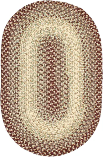 Miniatura 9 de Super Area Rugs Alfombras Trenzadas Alfombra de Cocina Estilo Granja - Alfombra Trenzada Ridgewood para Sala de Estar - Reversible - Borgoña / Beige