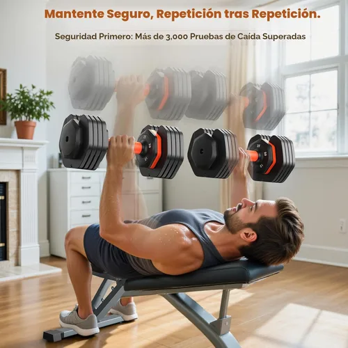 Miniatura 3 de Juego de mancuernas ajustables actualizado 2025 de 2, juego de mancuernas de 110 libras/50 libras con caja de almacenamiento, pesas ajustables de 25