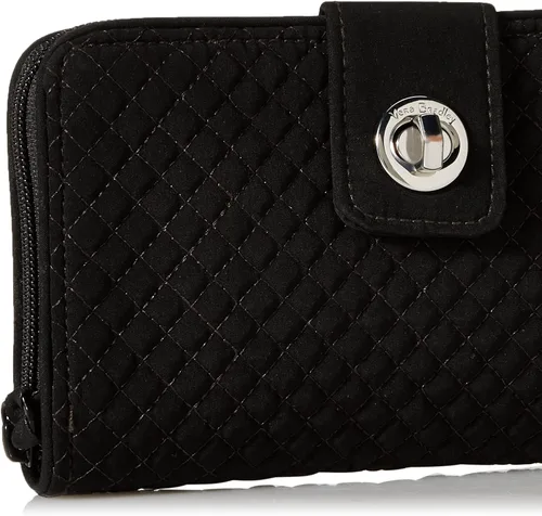 Miniatura 3 de Vera Bradley Cartera de microfibra Turnlock para mujer con protección RFID