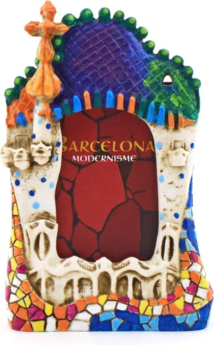 Miniatura 2 de CASA BATLLO Marco de fotos de resina inspirado en la arquitectura modernista de Barcelona pintado a mano para fotos 2.4x3.3 in.