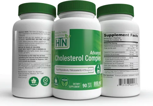 Miniatura 5 de Health Thru Nutrition Complejo avanzado de colesterol, apoyo a la salud cardíaca y metabolismo de lípidos con fitoesteroles, policosanol