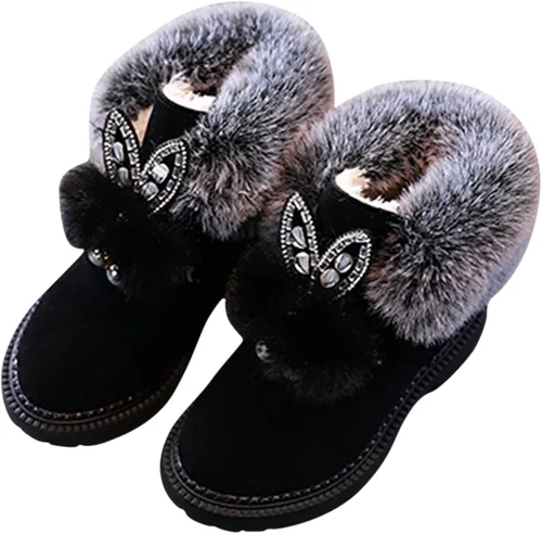 Miniatura 5 de Baby Girls Booties Toddler Snow Boots Infant Winter Warm Princess Shoes Kids Fleece Prewalker Non-Slip Footwear Outdoor