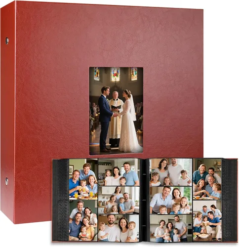 Miniatura 16 de Aevdor Álbum de fotos de 1000 bolsillos de 4 x 6 pulgadas, cubierta de lino de gran capacidad, álbumes de fotos familiares para bodas, con capacidad
