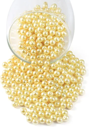 Miniatura 15 de YouLuo 200 piezas de cuentas de perlas de cristal redondas, cuentas de perlas pequeñas checas de satinado lustroso para hacer joyas, cuentas sueltas