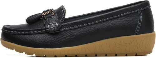 Mocasines Penny para mujer, estilo casual, cómodos, sin cordones, para caminar, planos, para conducir, zapatos anchos para mujer