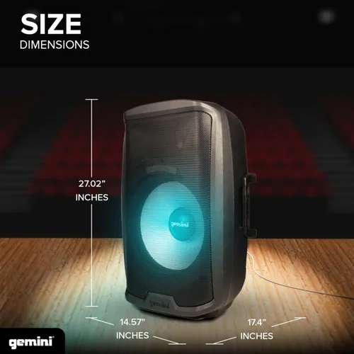 Miniatura 8 de Gemini - Altavoz y soporte PA de 15 pulgadas, 1000 vatios, luces LED (AS-2115BT-LT-PK) PA alimentado de 15" con luces LED, soporte y micrófono