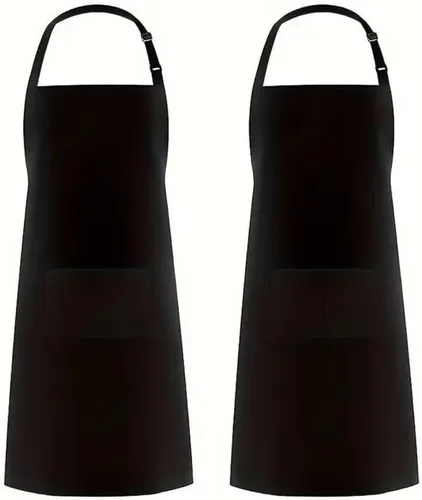 2 delantales de chef ajustables con 2 bolsillos, delantales de cocina para hornear, pintura para hombres y mujeres