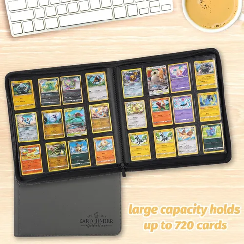 Miniatura 6 de Carpeta de Tarjetas de Intercambio, Carpeta de Colección de Tarjetas con 720 Bolsillos de Carga Lateral, Carpeta de Álbum de 12 Bolsillos
