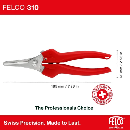 Miniatura 3 de Felco F310 Tijeras de podar – Cortadoras de jardín ligeras de 7.3 pulgadas para recortar y cosechar finos Tijeras de podar para jardinería