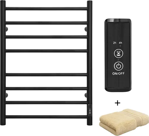 Miniatura 12 de KEG Calentador de toallas montado en la pared con temporizador incorporado 4 barras de acero inoxidable eléctrico calentado toallero para baño
