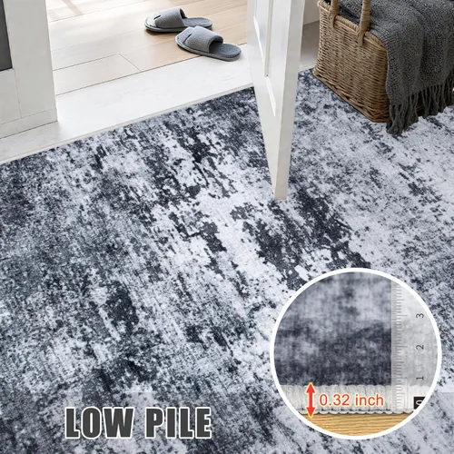 Miniatura 7 de Alfombra lavable de 2 x 3 pulgadas, alfombra de entrada: lavable, moderna, abstracta, suave, fina, antideslizante, resistente a las manchas