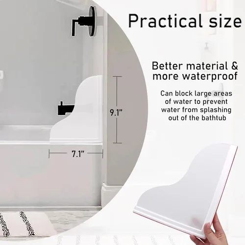 Miniatura 2 de Spidfee Kit de protección contra salpicaduras de ducha, protectores grandes contra salpicaduras para bañera, impermeables, autoadhesivos