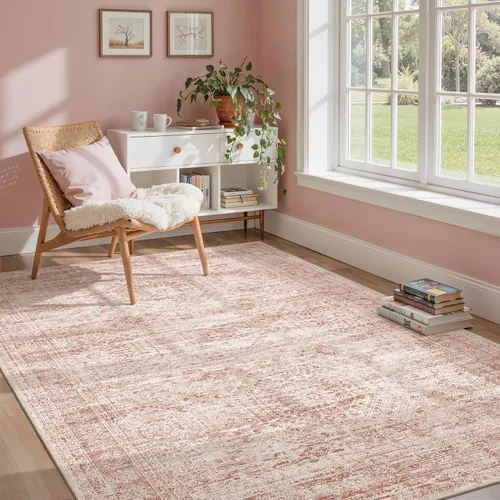Miniatura 94 de Alfombra de pasillo Soalmost 2'6" x 10' lavable, alfombra antideslizante para cocina, baño, lavandería, alfombras vintage ultra delgadas para Beige