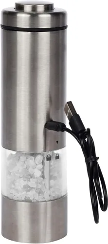 Miniatura 12 de Latent Epicure Juego de molinillo eléctrico de sal y pimienta, molinos y cocteleros de acero inoxidable a pilas con molinillos de cerámica ligeros