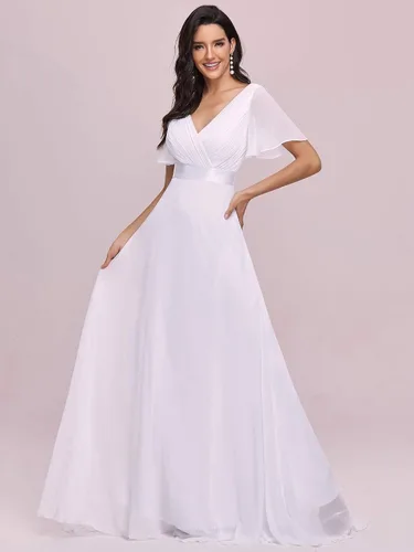 Miniatura 6 de Ever-Pretty 09890 - Vestido largo de noche con cuello en V y mangas cortas para mujer