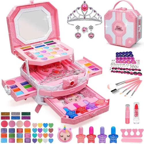 Miniatura 8 de Kit de Maquillaje para Niñas - Maquillaje Lavable No Tóxico para Niños, Juguetes de Princesa para Niñas Pequeñas, Juego de Maquillaje para Niños