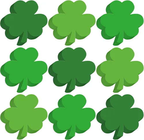 Miniatura 10 de Kisston 360 piezas de papel de trébol del día de San Patricio de 3.9 pulgadas, con forma de trébol verde y blanco, troquelados para proyectos