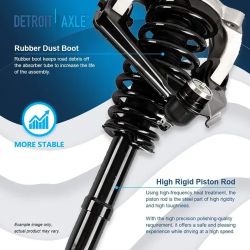 Miniatura 4 de Detroit Axle - Kit de puntales delanteros para Chrysler Sebring Dodge Stratus 99-00 Cirrus Plymouth Breeze 99-06, muelle helicoidal de 2 puntales
