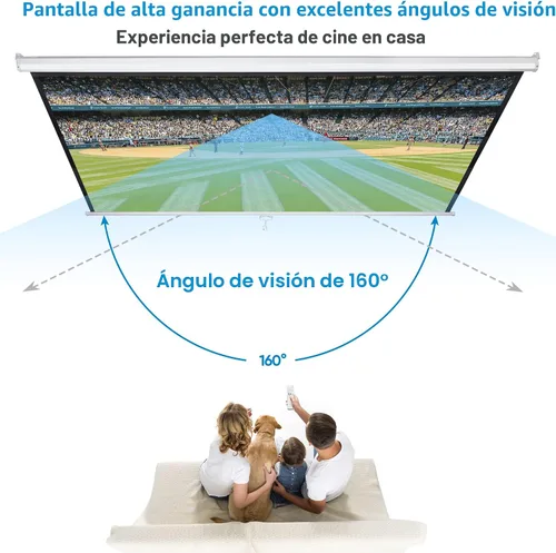 Miniatura 3 de SUPER DEAL Pantalla de Proyección HD 16:9 de 80 pulgadas, Pantalla de Proyector de Película Plegable Anti-Arrugas Portátil, Desplegable Manual