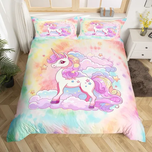 Miniatura 8 de Erosebridal Juego de ropa de cama individual de animales de la selva para niñas y niños, funda de edredón de elefante oso, tigre, león, safari