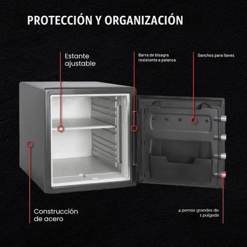 Miniatura 3 de SentrySafe Caja de seguridad resistente al fuego, 1.2 pies cúbicos, SFW123DSB
