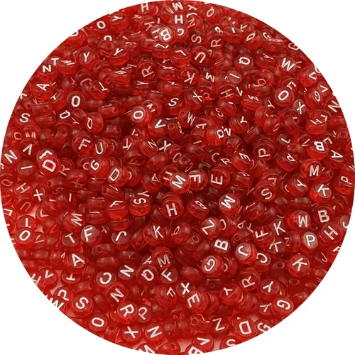 Miniatura 26 de 1000 cuentas redondas de acrílico del alfabeto para la fabricación de joyas y manualidades (cuentas blancas de letras coloridas)