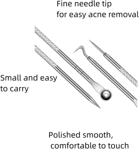 Miniatura 5 de Pinzas faciales profesionales para puntos negros, kit extractor de acné, herramienta para reventar espinillas, clip para espinillas, clip para acné