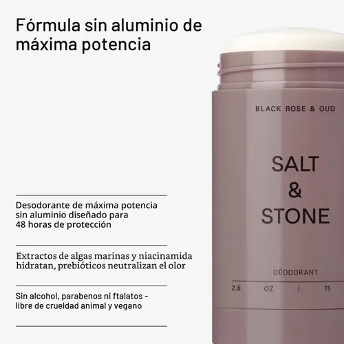 Miniatura 5 de Salt & Stone Desodorante sin aluminio Protección extra fuerte de 48 horas para mujeres y hombres Fabricado con extractos de algas marinas