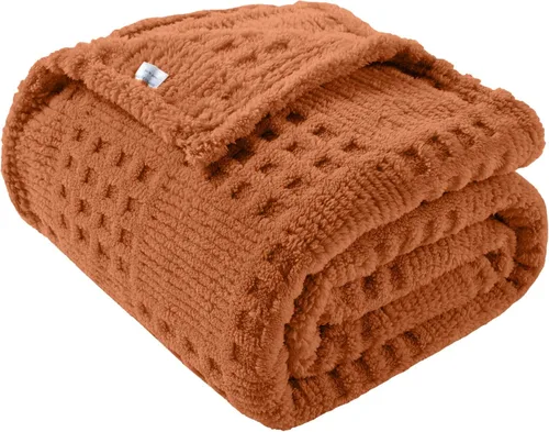 Miniatura 15 de Manta de Tiro Beige de 50 x 70 pulgadas, forro polar suave y esponjoso, bonita y estética, perfecta para sofá, sillón, silla, cama, sala de estar